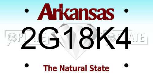 2G18K4 Arkansas License Plate