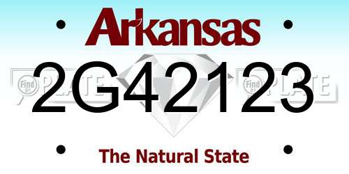2G42123 Arkansas License Plate