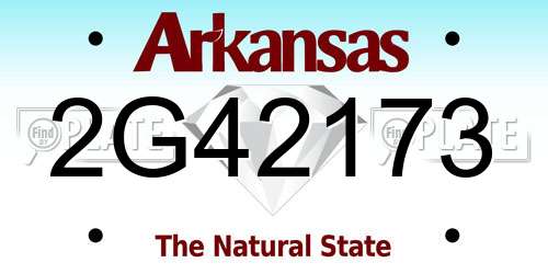 2G42173 Arkansas License Plate