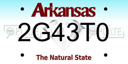 2G43T0 Arkansas License Plate