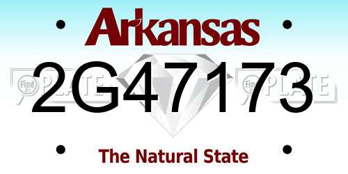 2G47173 Arkansas License Plate