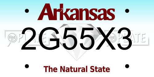 2G55X3 Arkansas License Plate
