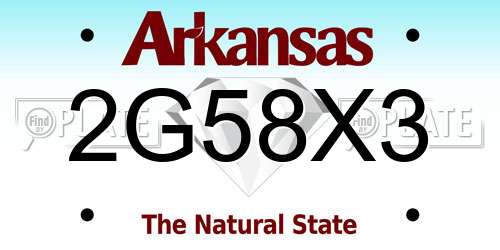 2G58X3 Arkansas License Plate