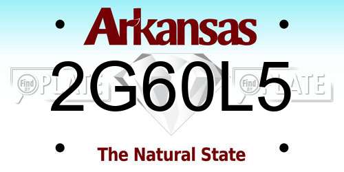 2G60L5 Arkansas License Plate