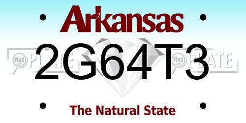2G64T3 Arkansas License Plate