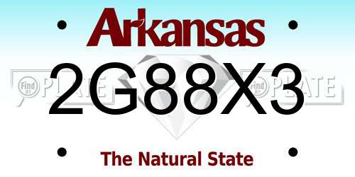 2G88X3 Arkansas License Plate