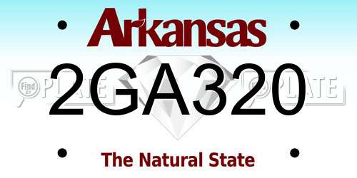 2GA320 Arkansas License Plate