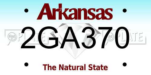 2GA370 Arkansas License Plate