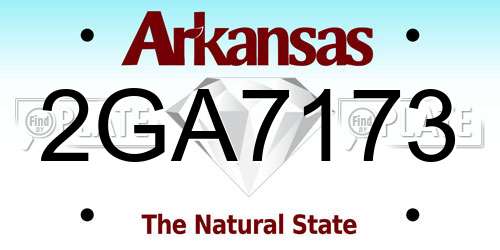 2GA7173 Arkansas License Plate