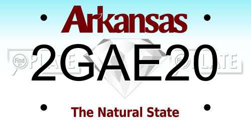 2GAE20 Arkansas License Plate