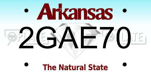 2GAE70 Arkansas License Plate