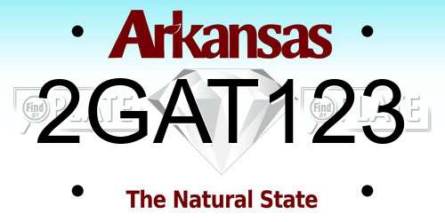 2GAT123 Arkansas License Plate