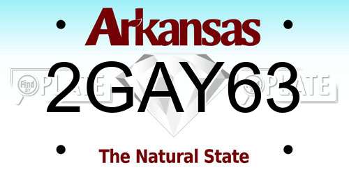 2GAY63 Arkansas License Plate