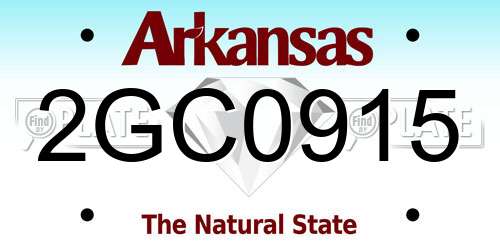 2GC0915 Arkansas License Plate