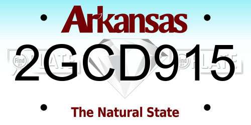 2GCD915 Arkansas License Plate