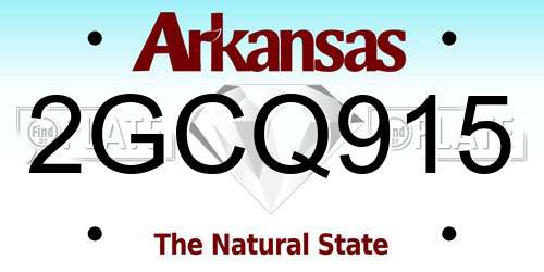 2GCQ915 Arkansas License Plate