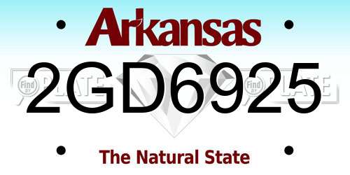 2GD6925 Arkansas License Plate