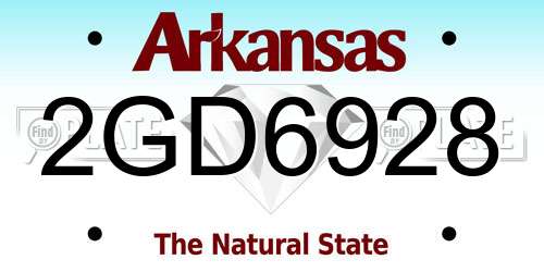 2GD6928 Arkansas License Plate