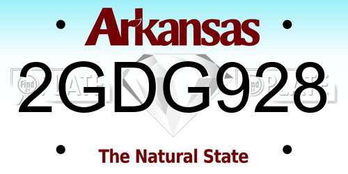 2GDG928 Arkansas License Plate