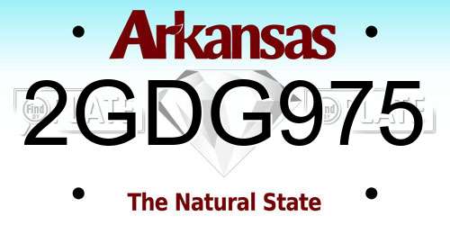2GDG975 Arkansas License Plate