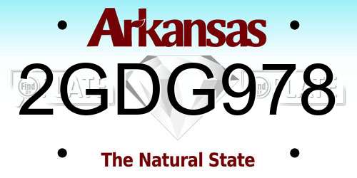 2GDG978 Arkansas License Plate