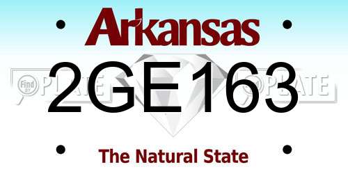 2GE163 Arkansas License Plate