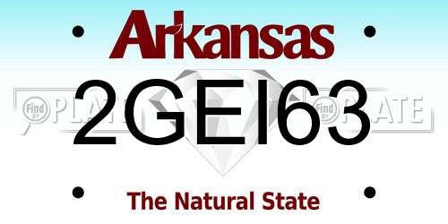 2GEI63 Arkansas License Plate