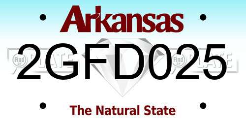 2GFD025 Arkansas License Plate