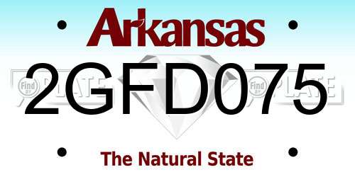 2GFD075 Arkansas License Plate
