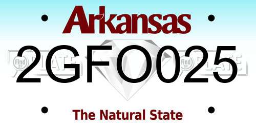 2GFO025 Arkansas License Plate