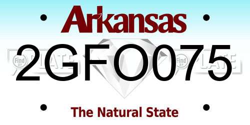 2GFO075 Arkansas License Plate