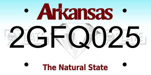2GFQ025 Arkansas License Plate