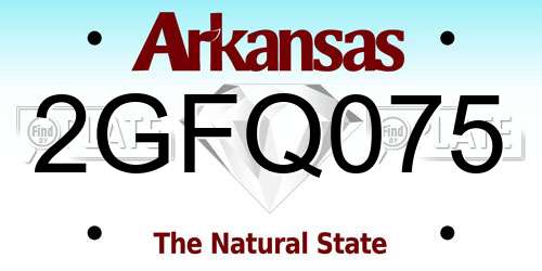 2GFQ075 Arkansas License Plate