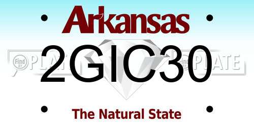 2GIC30 Arkansas License Plate