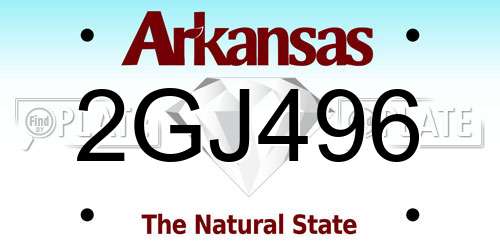 2GJ496 Arkansas License Plate
