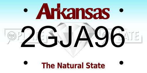 2GJA96 Arkansas License Plate