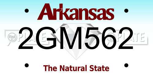2GM562 Arkansas License Plate