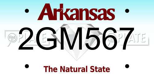 2GM567 Arkansas License Plate