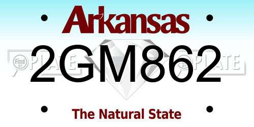 2GM862 Arkansas License Plate