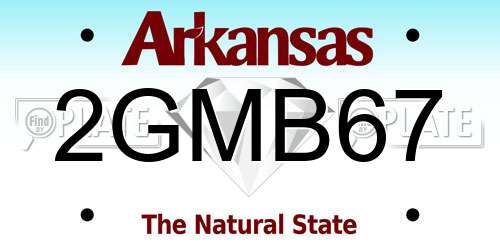 2GMB67 Arkansas License Plate