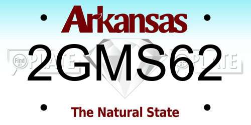 2GMS62 Arkansas License Plate