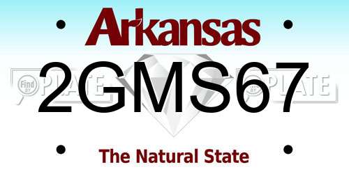 2GMS67 Arkansas License Plate