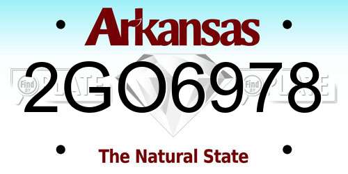 2GO6978 Arkansas License Plate