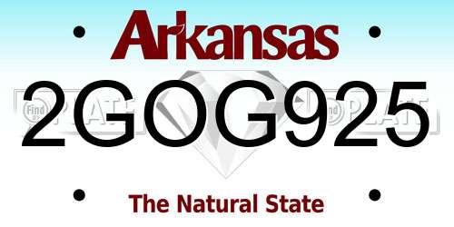 2GOG925 Arkansas License Plate