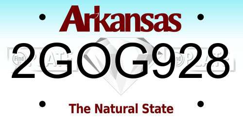 2GOG928 Arkansas License Plate
