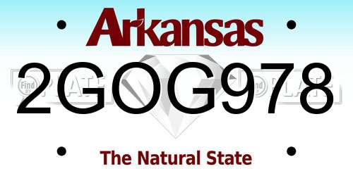 2GOG978 Arkansas License Plate