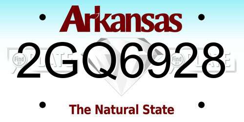 2GQ6928 Arkansas License Plate