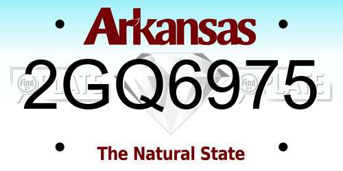 2GQ6975 Arkansas License Plate