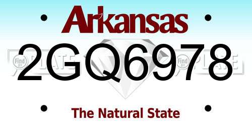 2GQ6978 Arkansas License Plate