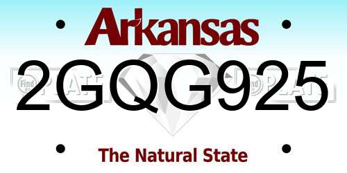 2GQG925 Arkansas License Plate